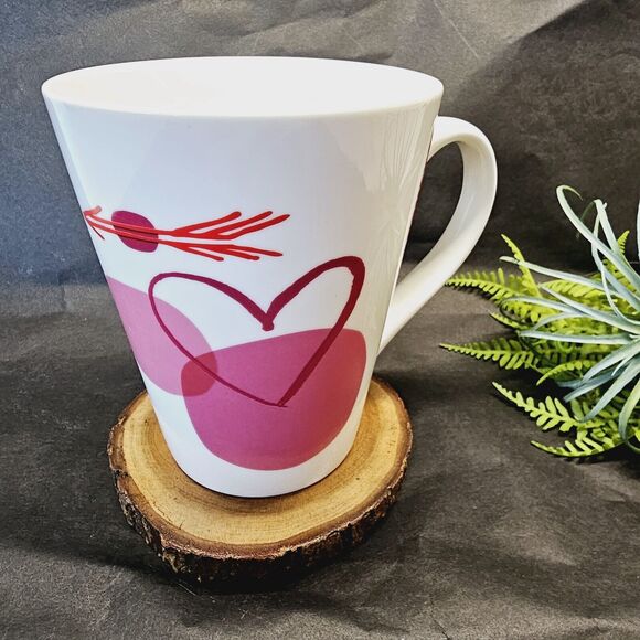 2 Starbucks Coffee Cup Mug 2016 Valentine's Day Pink Heart Arrow & Paisley Heart - Picture 7 of 11